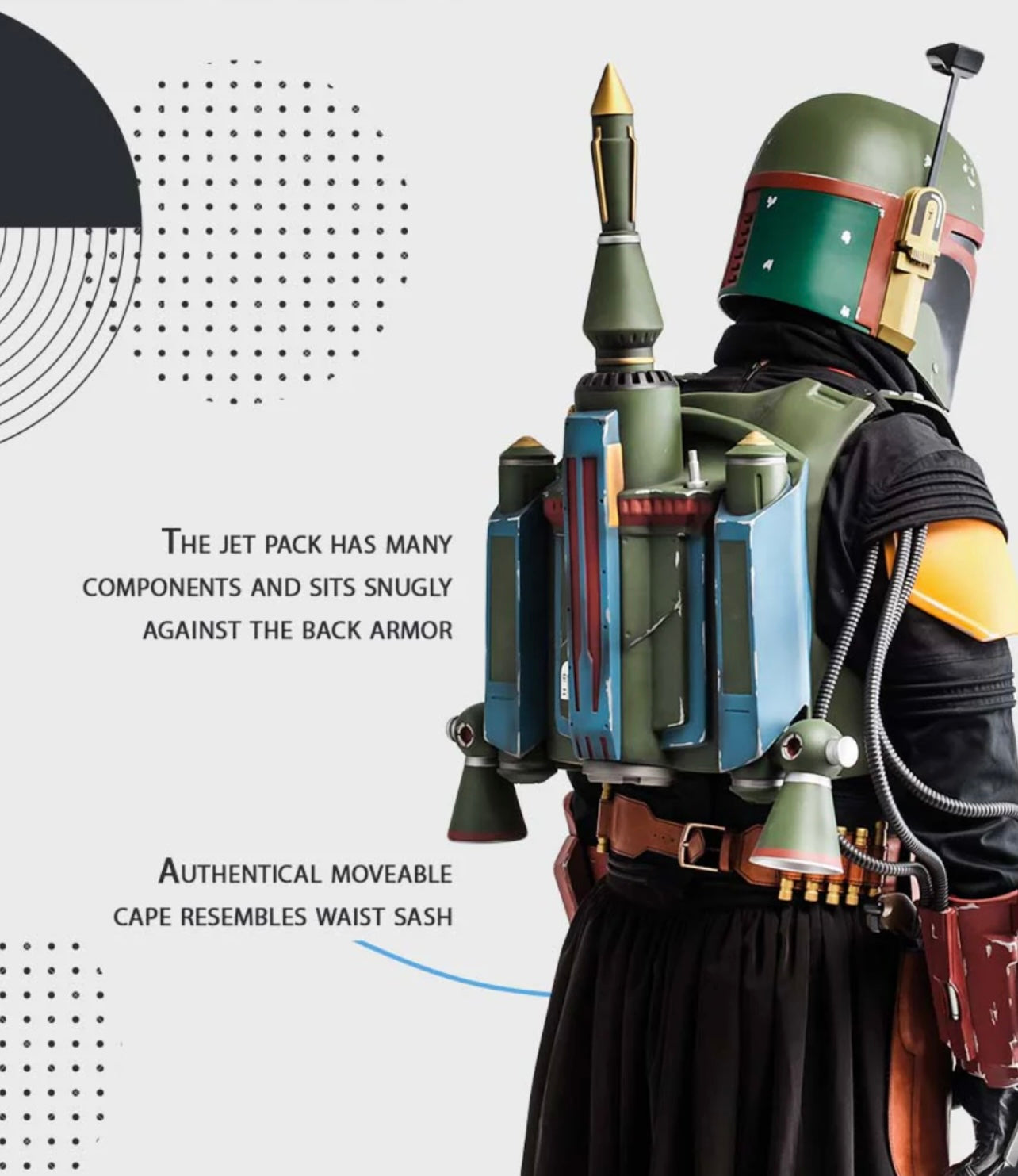 Star Wars Boba Fett Cosplay Full Armor with Jetpack and Helmet