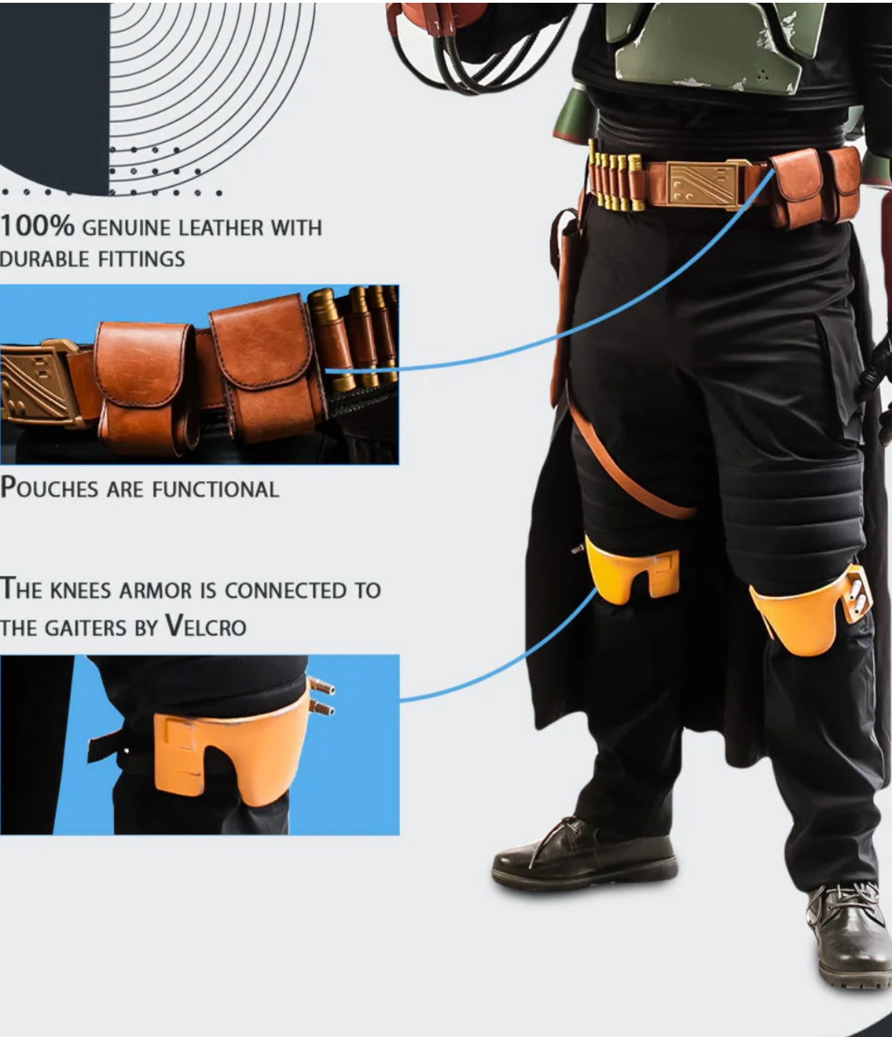 Star Wars Boba Fett Cosplay Full Armor with Jetpack and Helmet