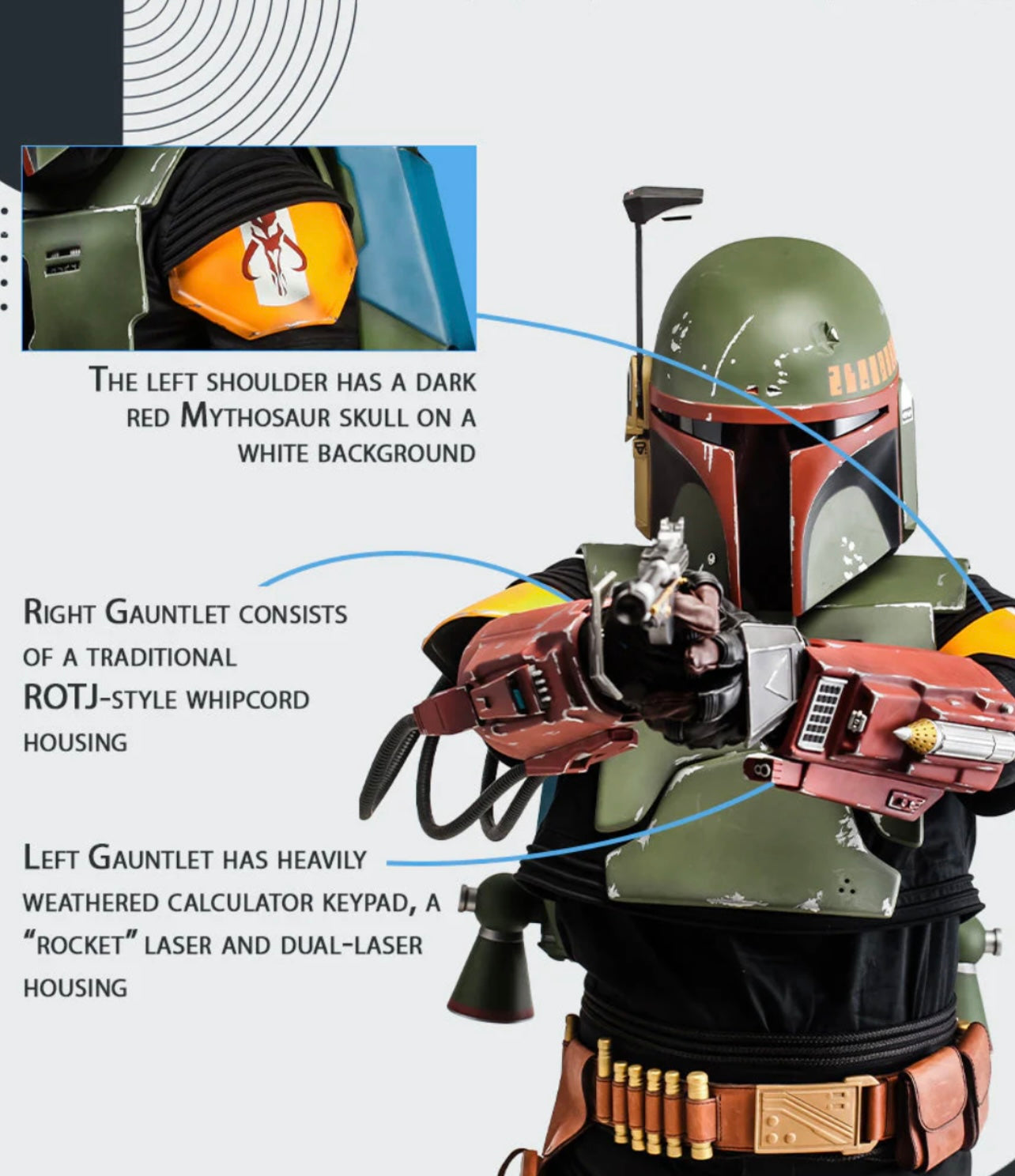 Star Wars Boba Fett Cosplay Full Armor with Jetpack and Helmet