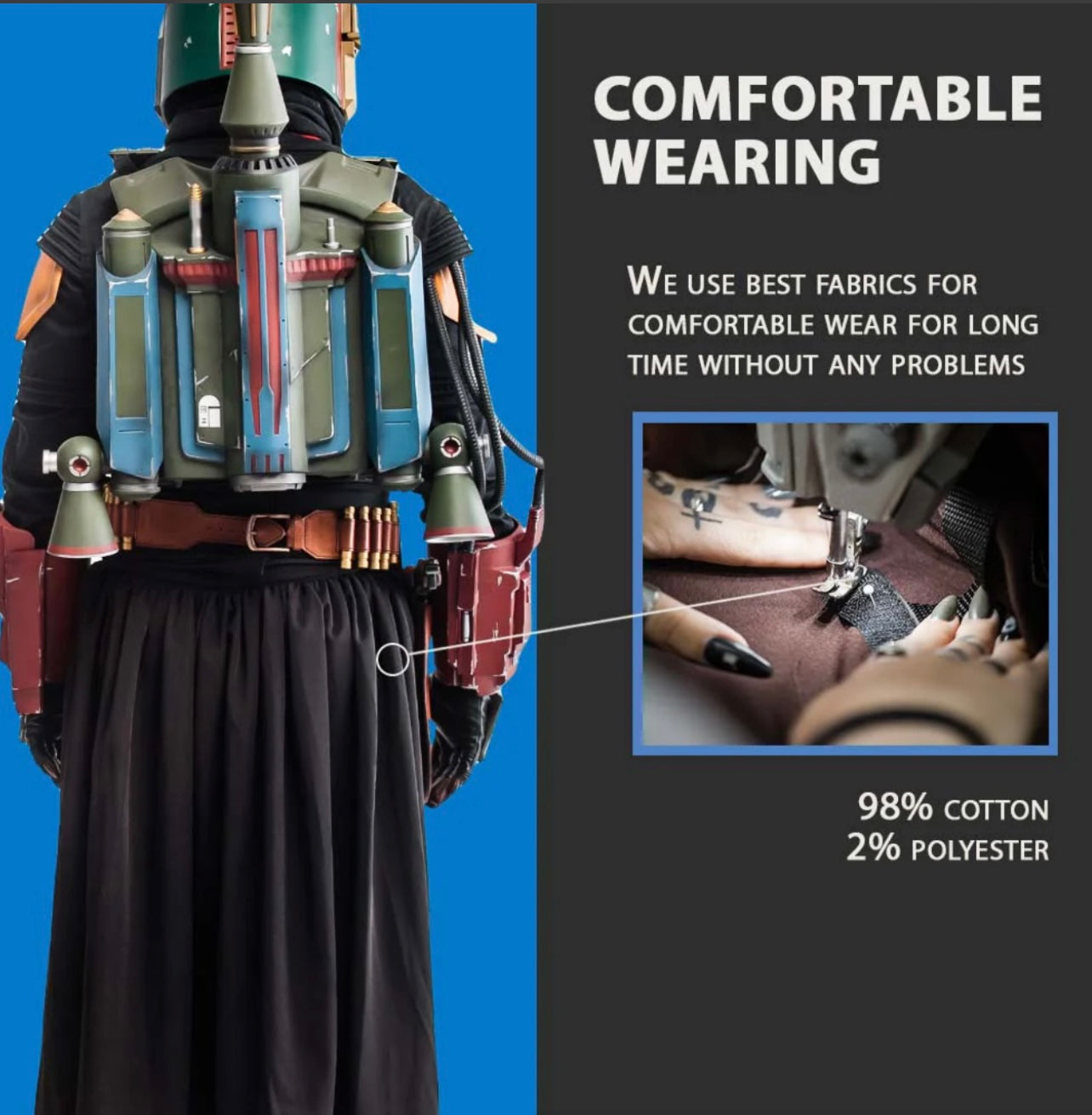 Star Wars Boba Fett Cosplay Full Armor with Jetpack and Helmet