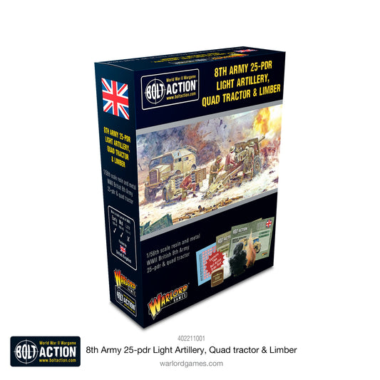 British 8th Army 25-pdr Light Artillery, Quad tractor & Limber
