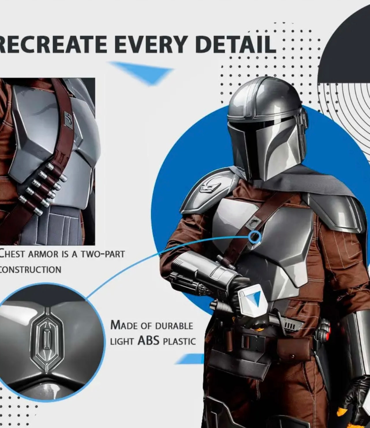 Star Wars Mandalorian Cosplay Full Armor with Jetpack and Helmet