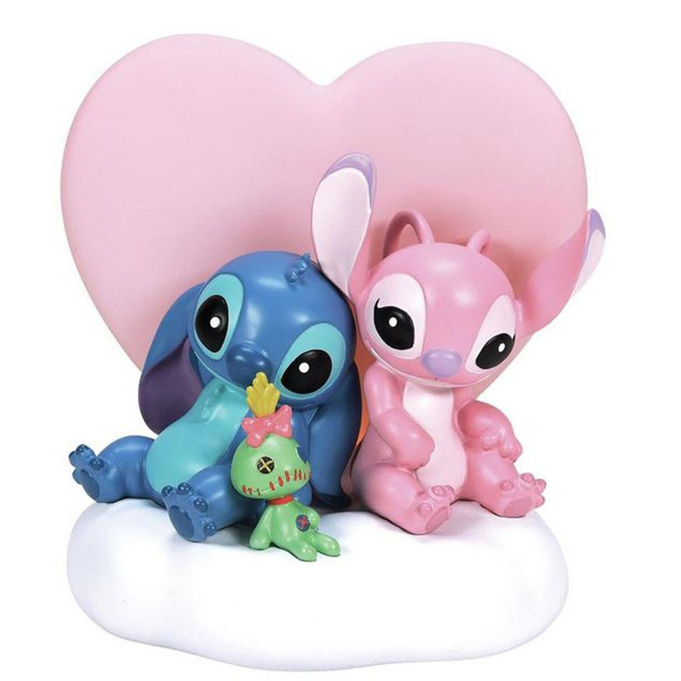 Disney Showcase Stitch and Angel with Lights Statue