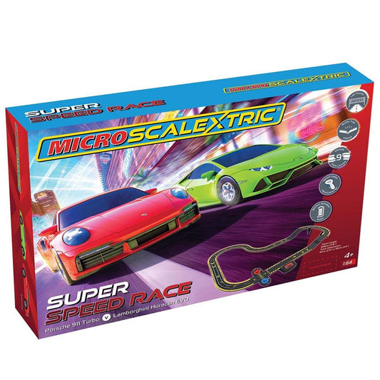 Micro Scalextric: Super Speed Race Set - Lamborghini vs Porsche