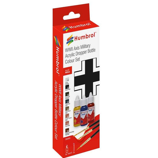 Humbrol Acrylic Paint and Brush WWII Axis Military Colors