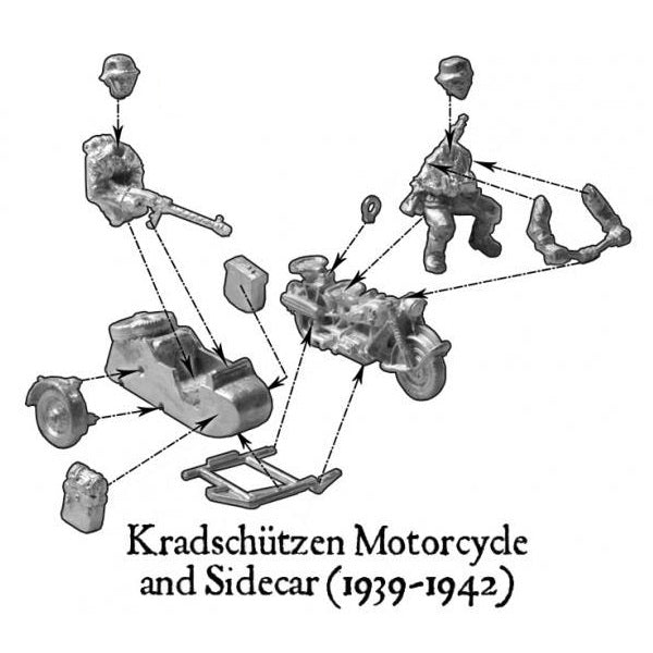 Bolt Action: Afrika Korps Kradschutzen Motorcycle & Sidecar