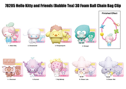 HELLO KITTY & FRIENDS BUBBLE TEA 3D BAG CLIP