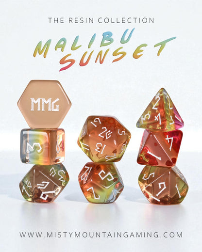 Malibu Sunset Resin Dice Set