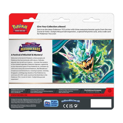 Pokémon: Scarlet & Violet-Twilight Masquerade 3 Pack Booster & Special Promo Card